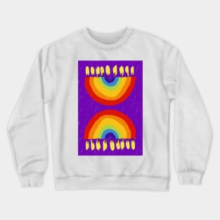 Rainbow Chanukiah Purple Print Crewneck Sweatshirt